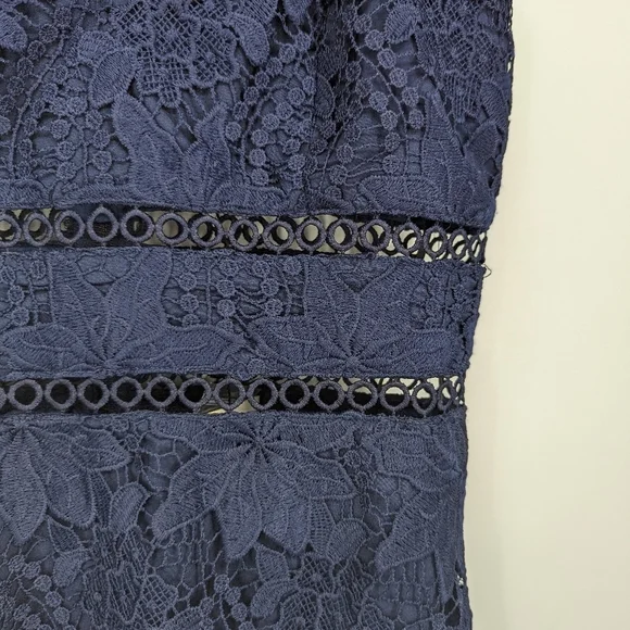 Bardot | NWT Koko Floral Lace Navy Blue Sleeveless Midi Dress - Picture 10 of 10